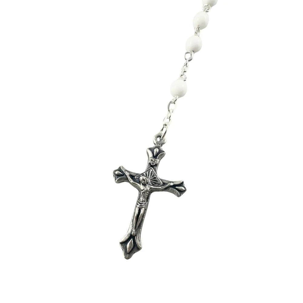 First Communion White Rosary - Image 2