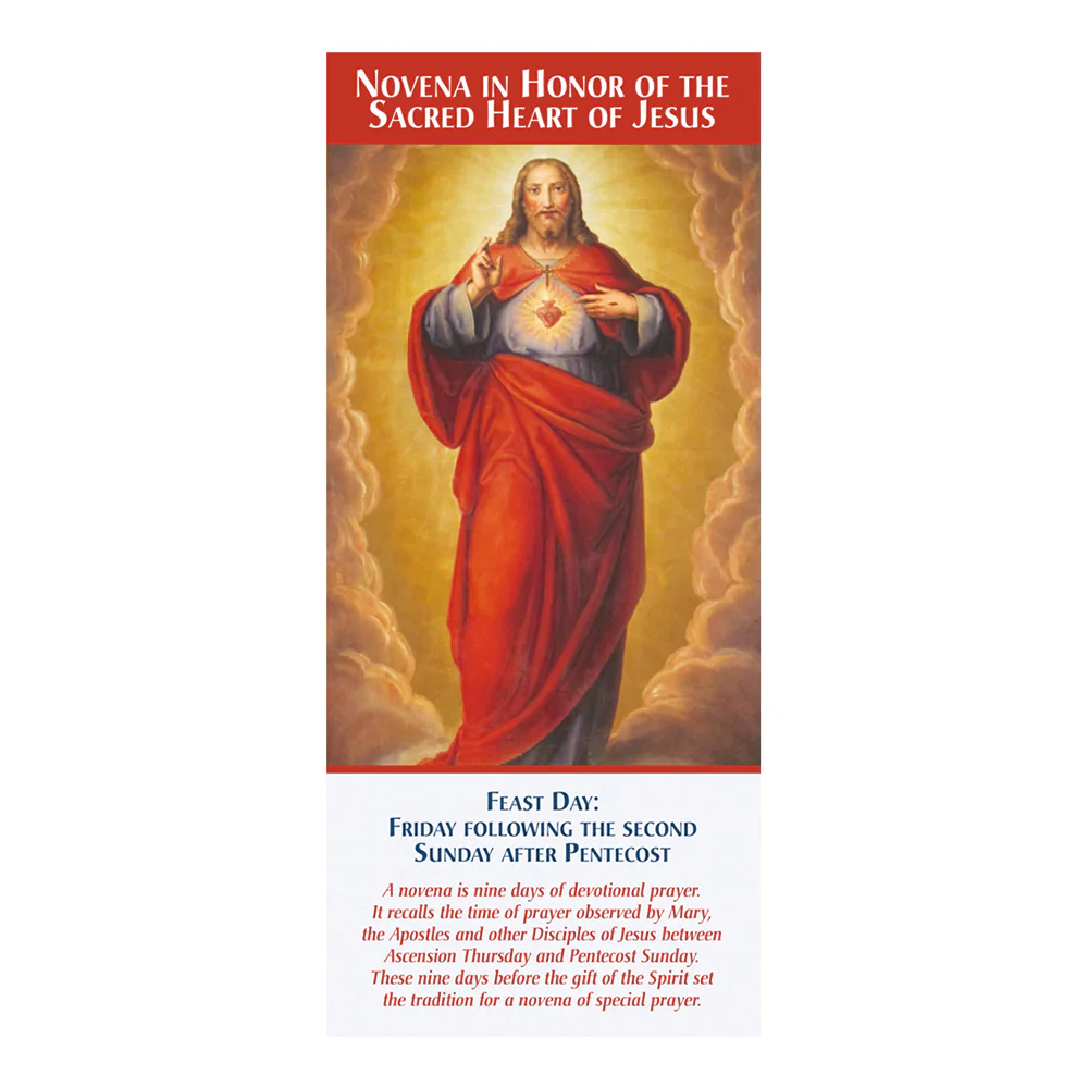 Laminated Novena Prayer To The Sacred Heart of Jesus