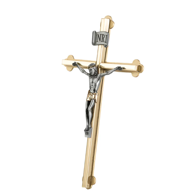 Metal cross 2 tones 20 cm