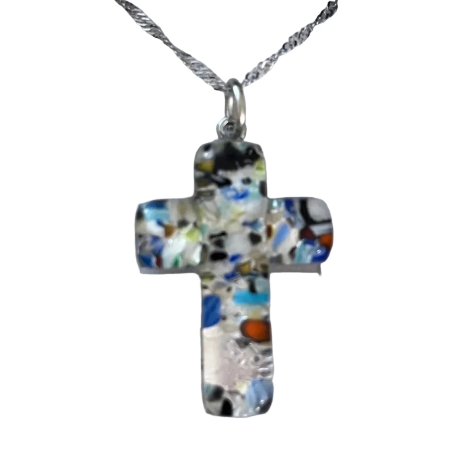 Murano glass cross necklace
