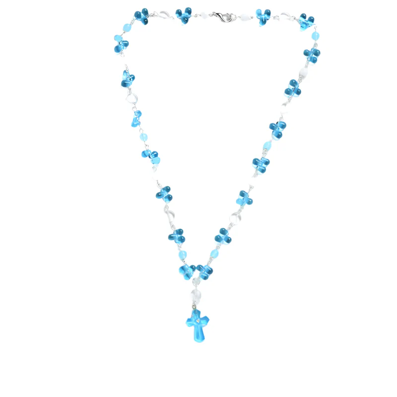 Necklace Glass Turquoise Chain