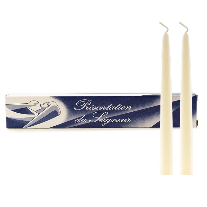 Presentation of the Lord candles - box of 2 white candles