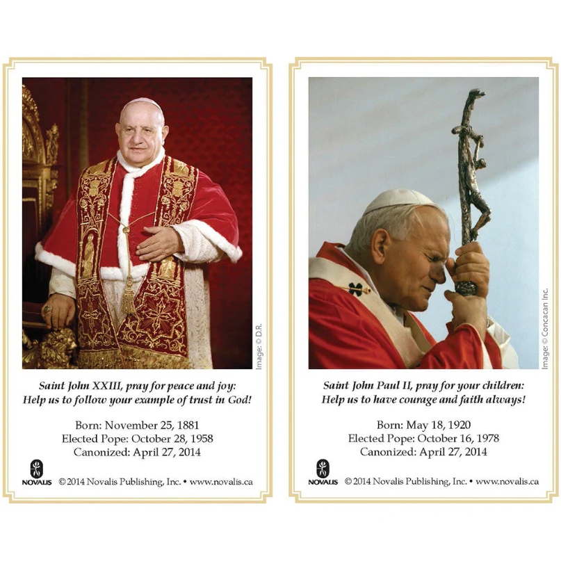Pope John XXIII / Pope John Paul II Prayer Card (pack 50)