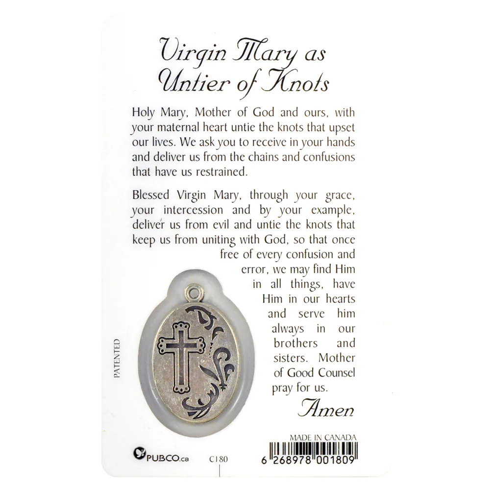Prayer card with medal of Mary as untier of knots - Image 2