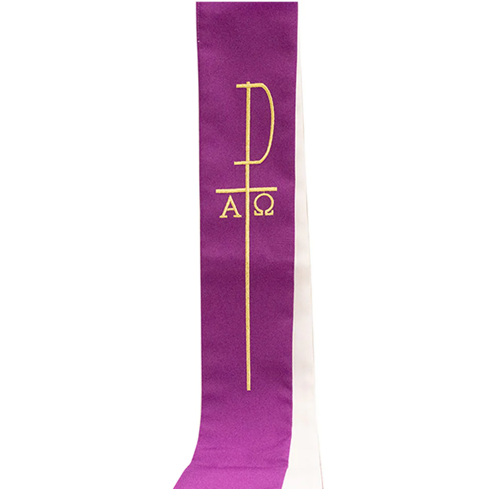 Reversible Stole - White And Purple